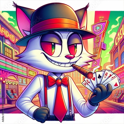 cat gambler in casino