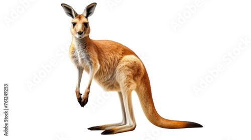 Stunning kangaroo gracefully stands against a pristine white backdrop