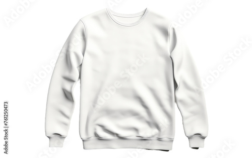 White Sweatshirt on White Background. On a White or Clear Surface PNG Transparent Background.