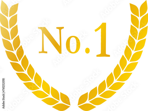 金色に輝くNo.1のエンブレムデザイン