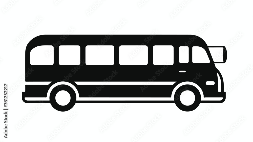 Transport icon with black color flat vector isolated