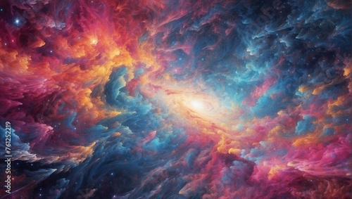 Universe filled with stars, nebula and galaxy © boler