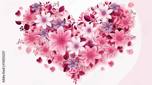 Fototapeta Naklejka Na Ścianę i Meble -  Valentines day background. template floral pattern