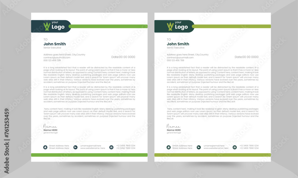 Business and Professional business letterhead template design. Business and Professional business letterhead template design.