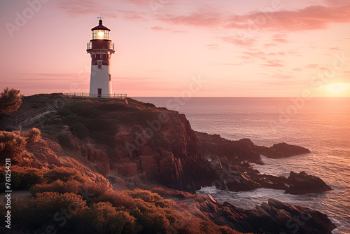 lighthouse at sunset © jowel