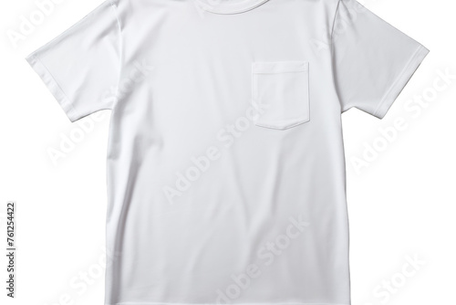White T-Shirt With Pocket. On a White or Clear Surface PNG Transparent Background. © Usama