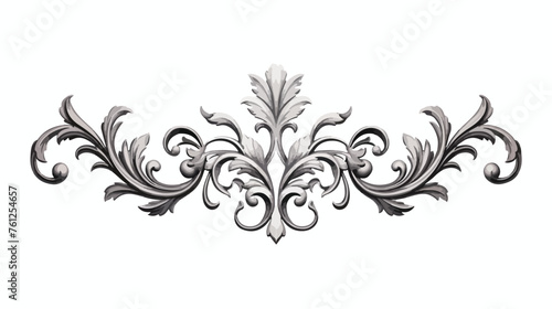 Vintage baroque frame scroll ornament engraving border