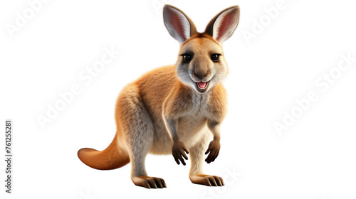 A majestic kangaroo stands tall, mouth wide open in a powerful roar © FMSTUDIO