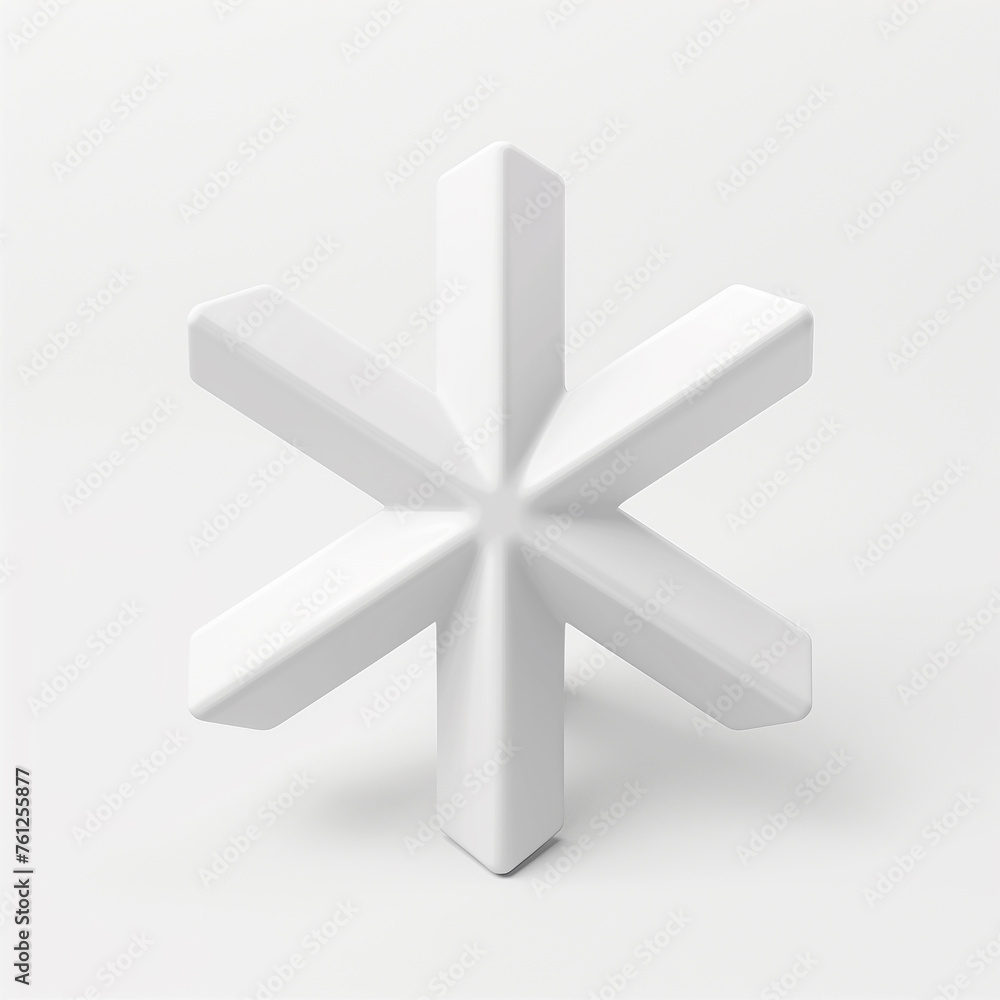 Obraz premium white 3d asterisk symbol on a white background.
