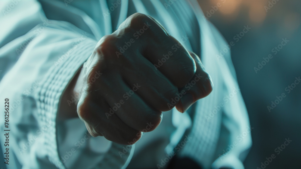Close-up of someone's clenched fist, symbolizing strength and determination.