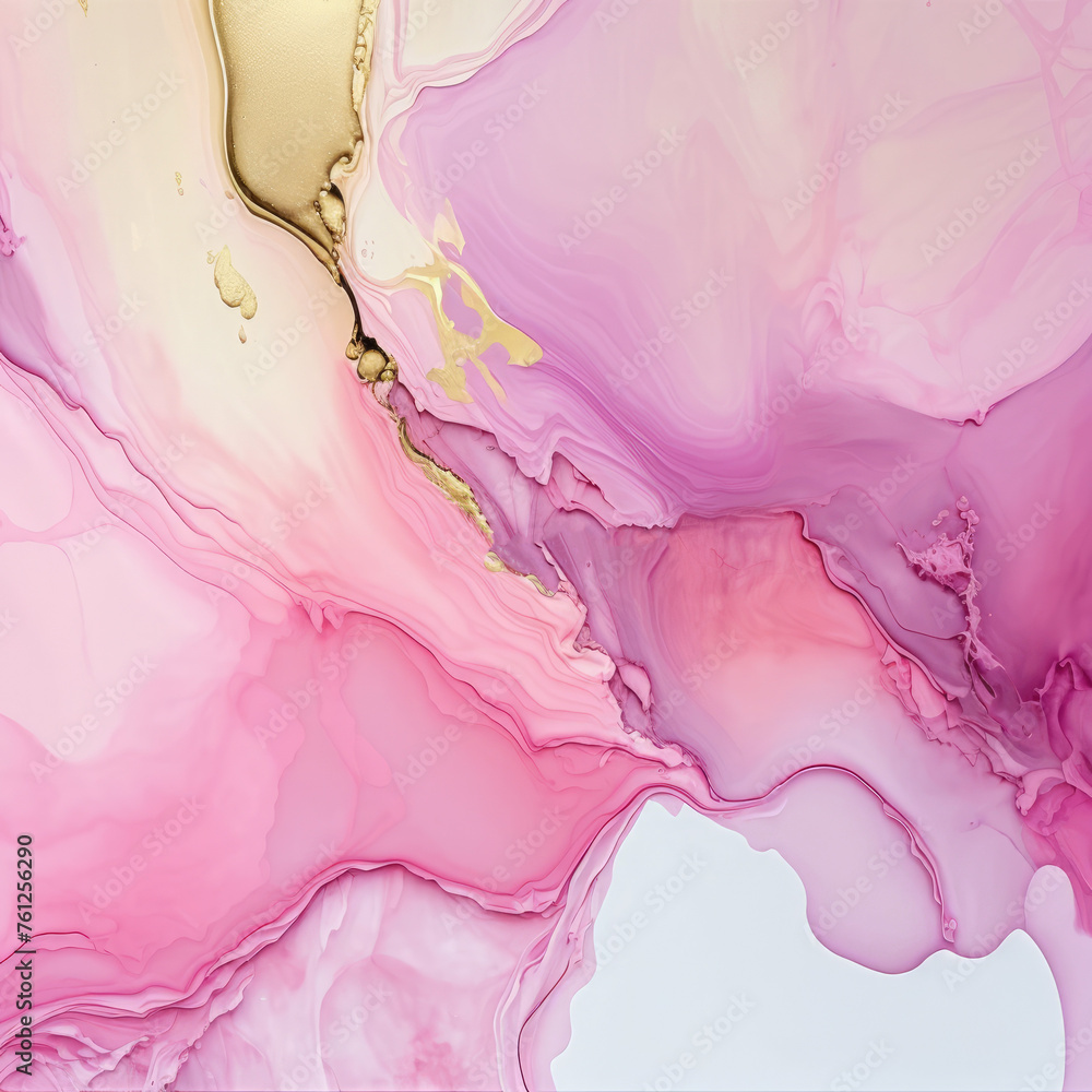 Abstract pink and gold fluid art painting Abstract pink and gold fluid art painting