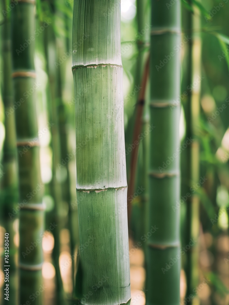 Fresh Bamboo Trees In Forest With Blurred Background Fresh Bamboo Trees In Forest With Blurred Background