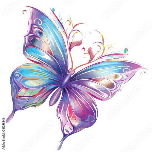 Magical Butterfly Clipart isolated on white background © Mishab