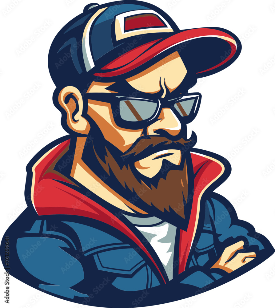Courageous Captain Leading Your Brand with a Mascot Vector Logo Courageous Captain Leading Your Brand with a Mascot Vector Logo