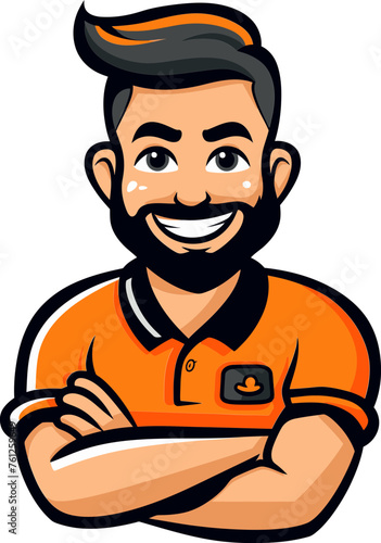 Wallpaper Mural Heroic Herald Man Mascot Vector Logo to Stand Out from the Crowd Torontodigital.ca