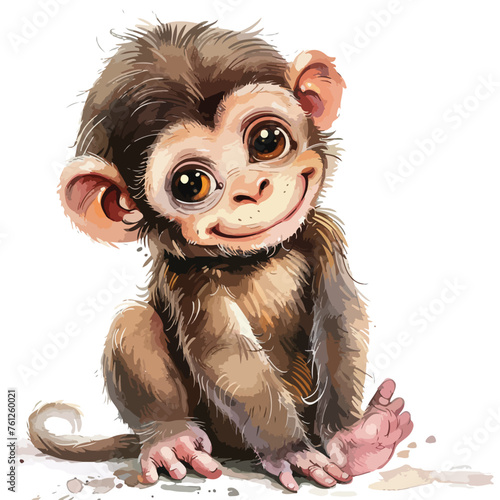 Monkey Baby Clipart isolated on white background © Mishab
