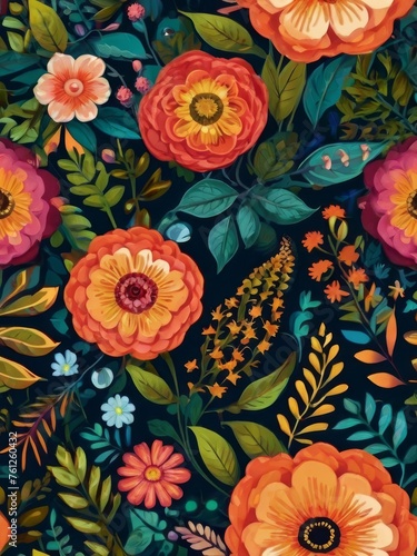 Wallpaper Mural Floral Vectors in Full Bloom Torontodigital.ca