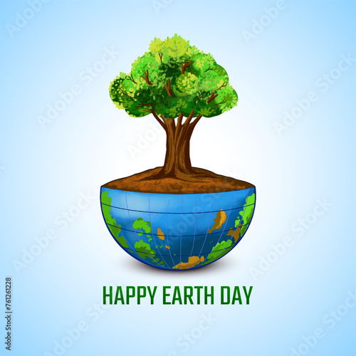 Happy Earth day concept save environment background design