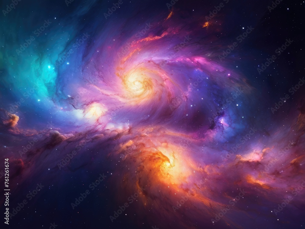 Nebula and stars in night sky web banner. Space background. Nebula and stars in night sky web banner. Space background.