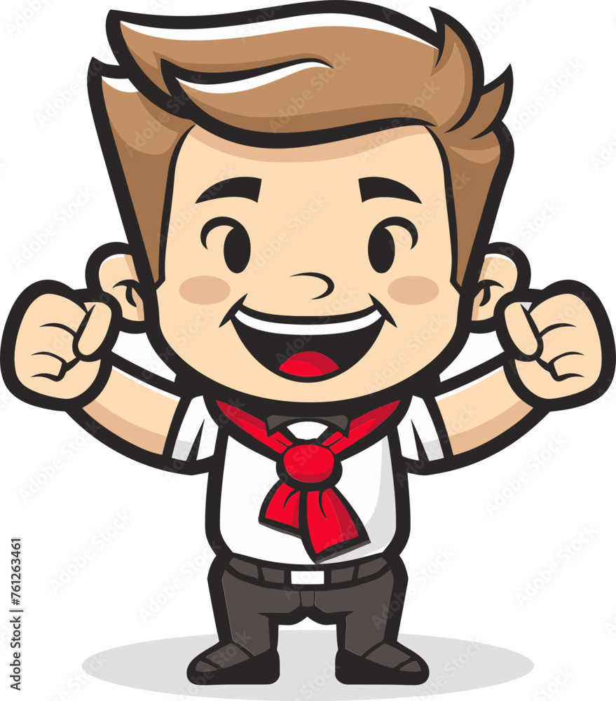 Vigilant Vanguard Man Mascot Vector Logo Watching Over Your Brand's Success Vigilant Vanguard Man Mascot Vector Logo Watching Over Your Brand's Success