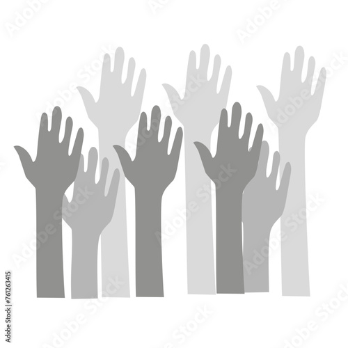illustration of freedom to raise hands