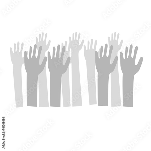 illustration of freedom to raise hands