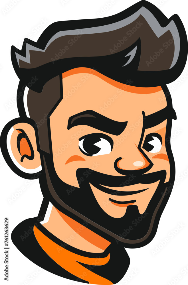 Obraz premium Courageous Captain Man Mascot Vector Logo Steering Your Brand to Success