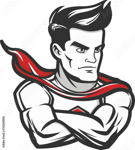 Stoic Sentinel Man Mascot Vector Logo Standing Tall for Your Brand's Honor