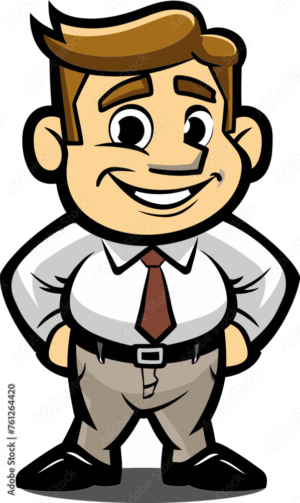 Spirited Strategist Man Mascot Vector Logo Crafting Your Brand's Path