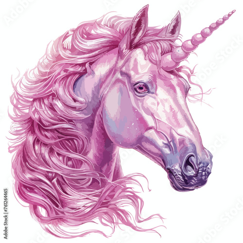 Pink Unicorn Clipart Clipart isolated on white background