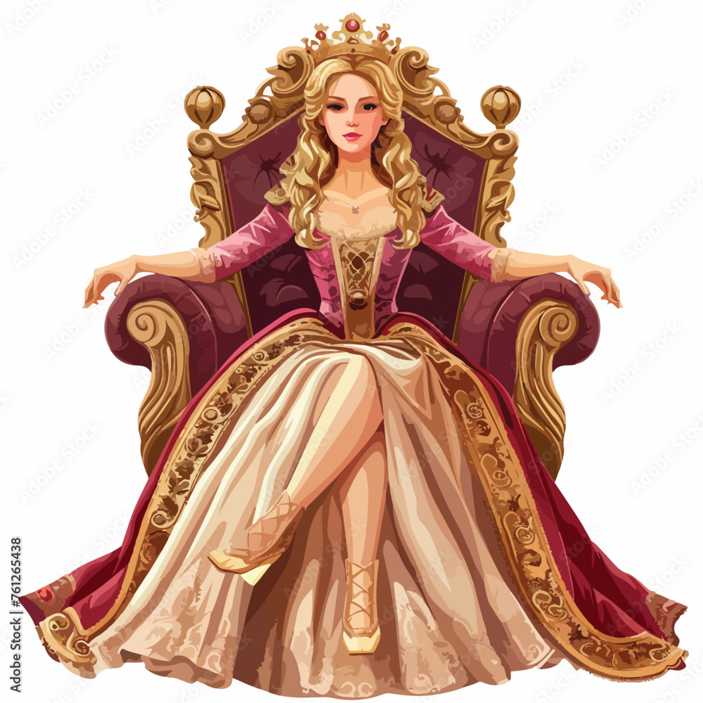 Princess in Throne Clipart 