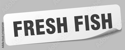 Photography fresh fish sticker. fresh fish label