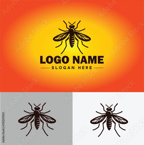 gnat logo vector art icon graphics for business brand icon mosquito logo template