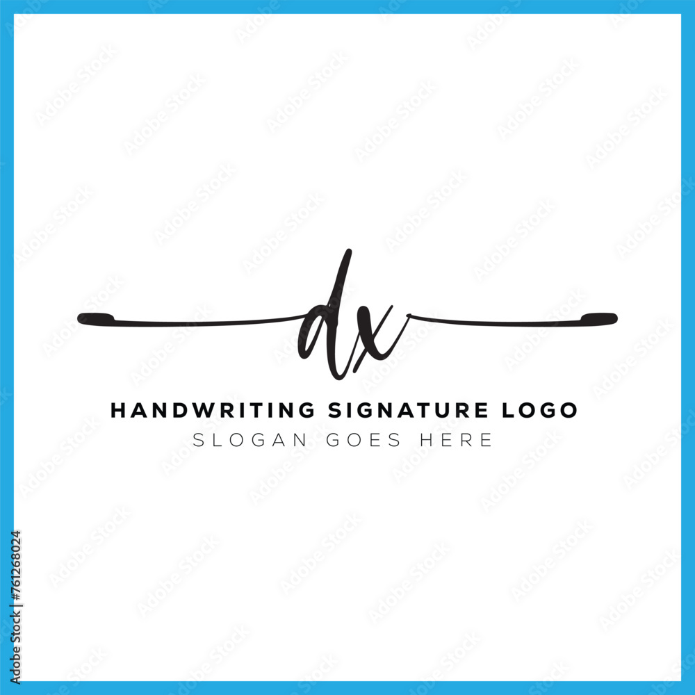 Fototapeta premium DX initials Handwriting signature logo. DX Hand drawn Calligraphy lettering Vector. DX letter real estate, beauty, photography letter logo design.