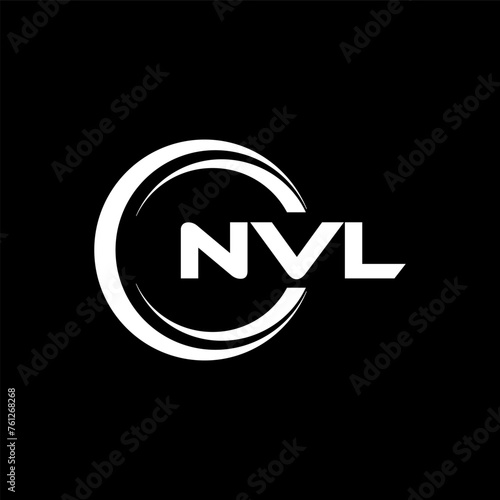 NVL letter logo design with black background in illustrator, cube logo, vector logo, modern alphabet font overlap style. calligraphy designs for logo, Poster, Invitation, etc.