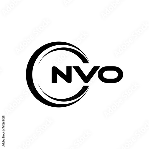 NVO letter logo design with white background in illustrator, cube logo, vector logo, modern alphabet font overlap style. calligraphy designs for logo, Poster, Invitation, etc.