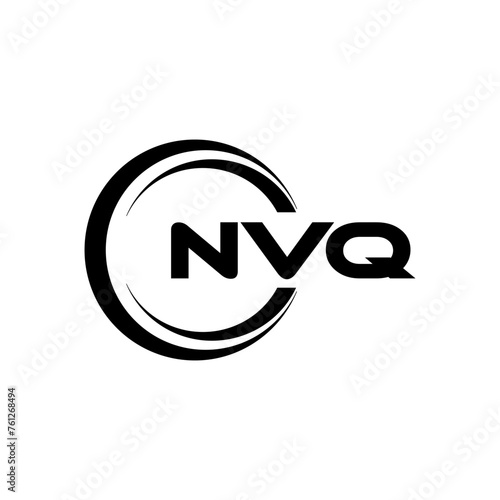 NVQ letter logo design with white background in illustrator, cube logo, vector logo, modern alphabet font overlap style. calligraphy designs for logo, Poster, Invitation, etc.