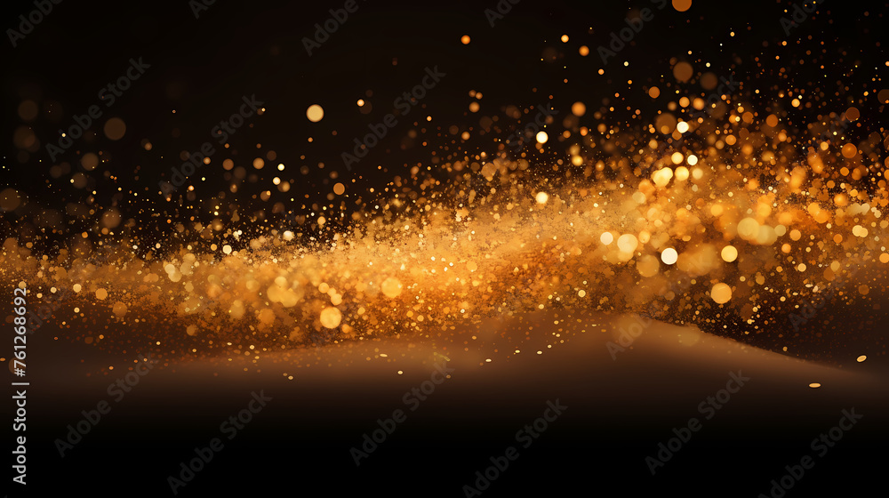 Abstract image of golden powder splash Abstract image of golden powder splash