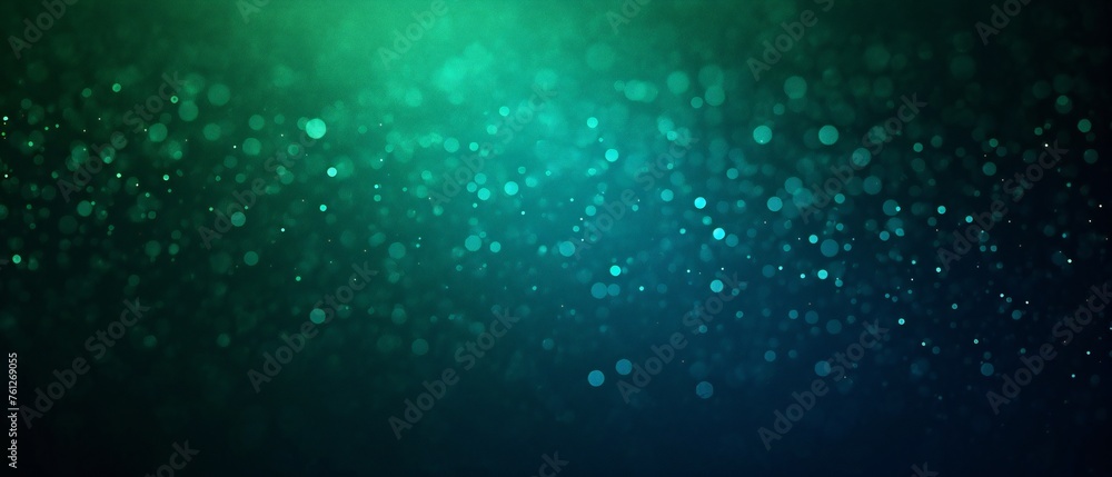 Obraz premium Blue and Green Bokeh Lights on Dark