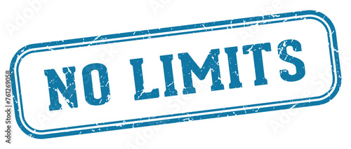 no limits stamp. no limits rectangular stamp on white background
