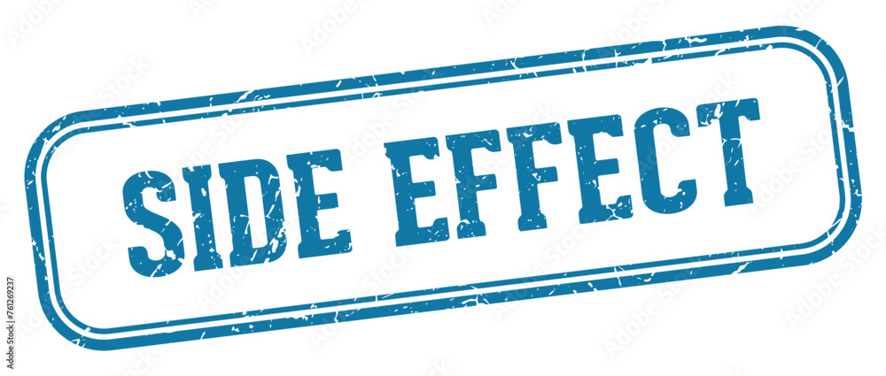 side effect stamp. side effect rectangular stamp on white background