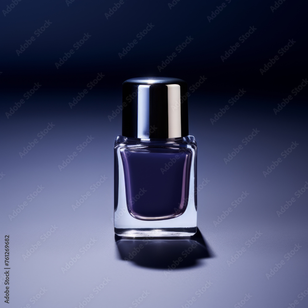 Sparkling Navy Blue Nail Polish Bottle Sparkling Navy Blue Nail Polish Bottle