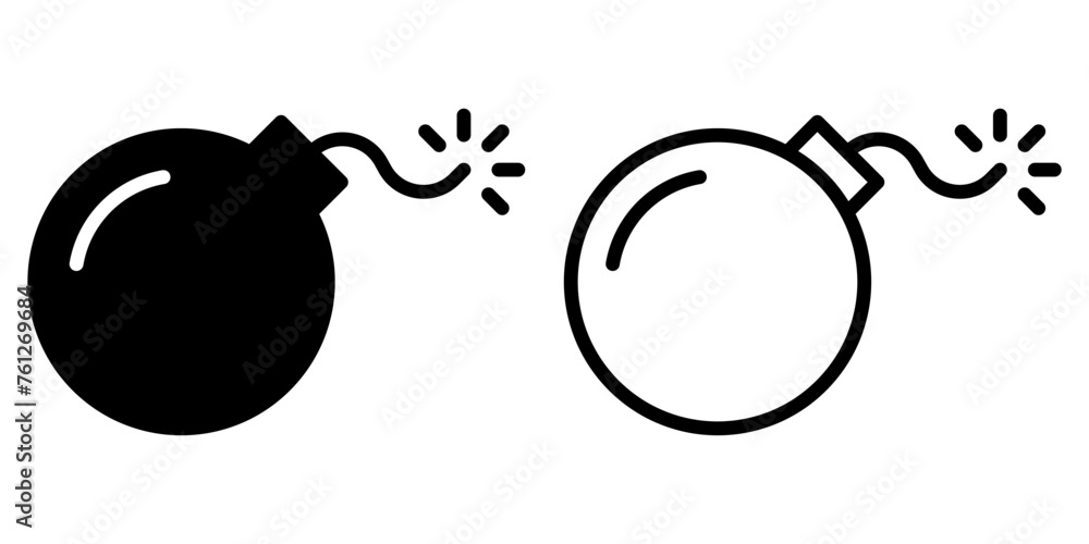 Bomb icon symbol basic simple design Bomb icon symbol basic simple design