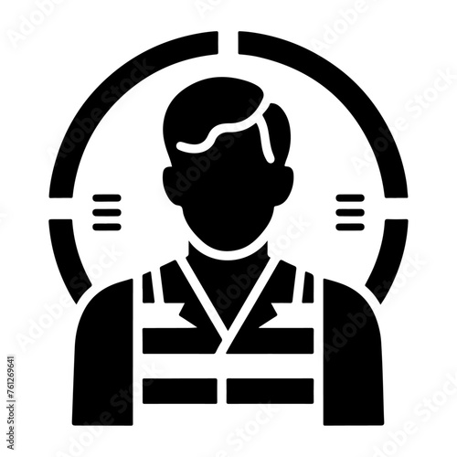 minimal and simple prisoner. Male criminal arrested. Killer man in jail. Jailhouse inmate. Jail uniform black vector silhouette