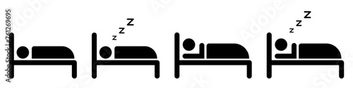 Sleep bed icon set basic simple design