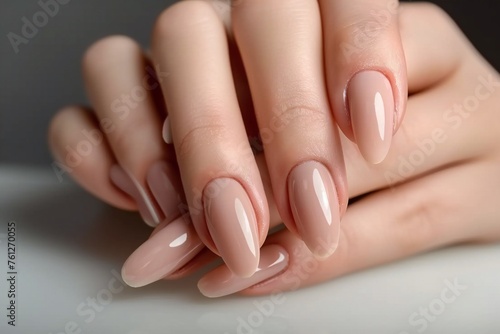 Perfect Nude Almond Shaped Manicure