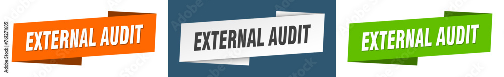 external audit banner. external audit ribbon label sign set