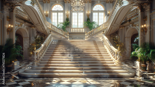 A Grand Staircase with Elegant Railings and New Treads