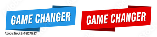 Fotografía game changer banner. game changer ribbon label sign set