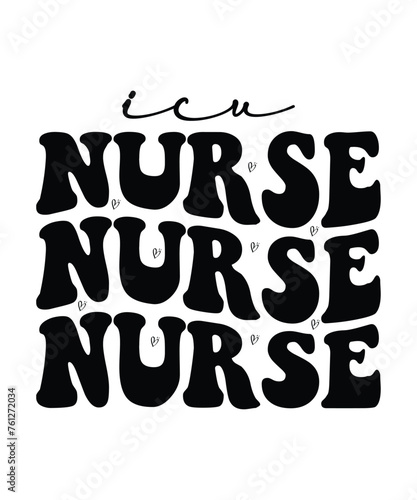 ICU nurse, nurse t shirt design print template